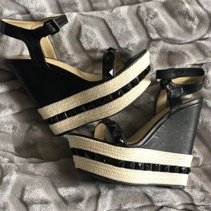 Studded Wedge Sandals NIB